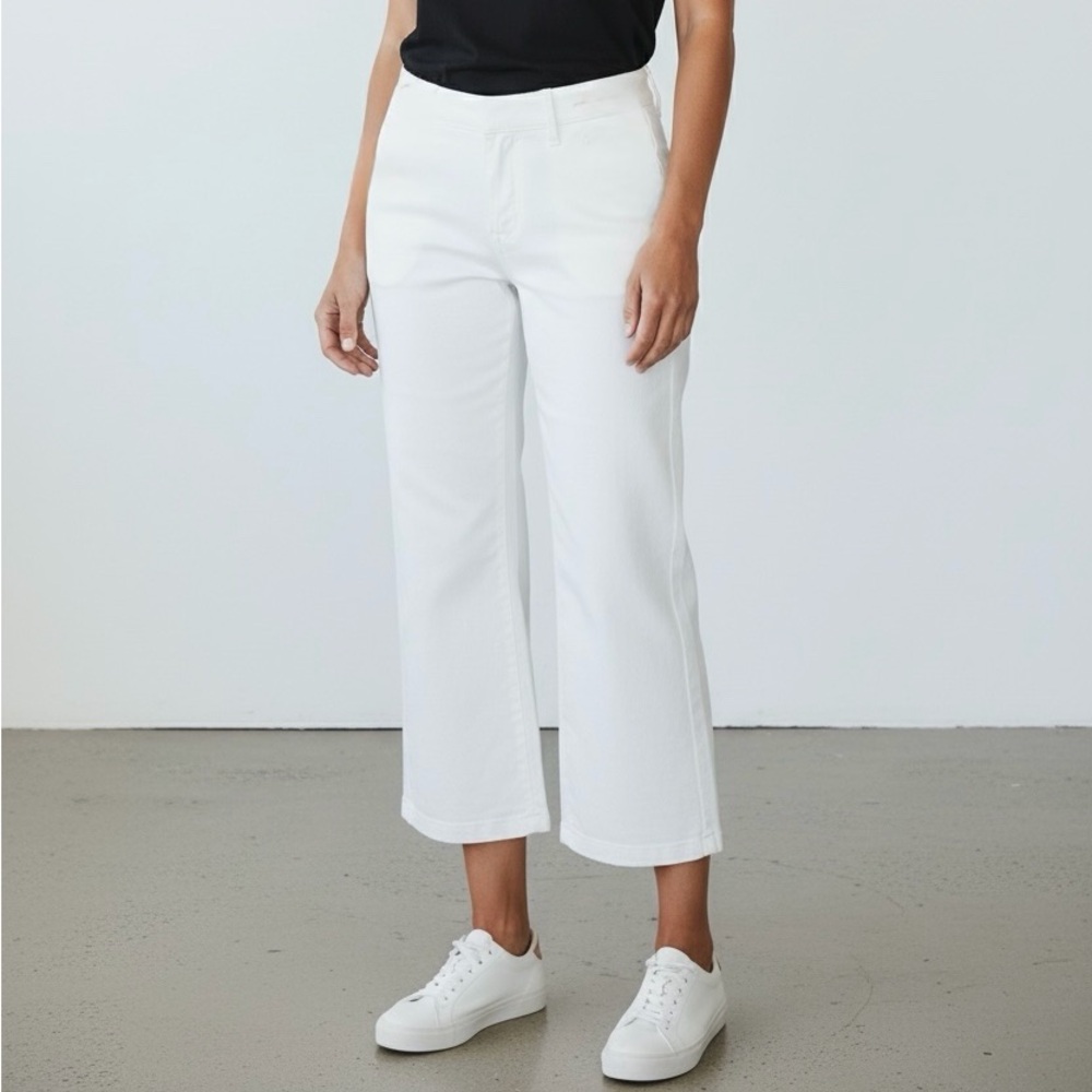 Talbots Petite White Flare Nautical Style Flare Cropped Pants - Size 8 Petite